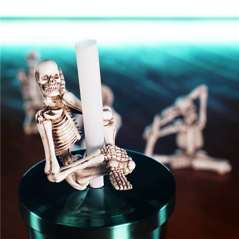 Figuritas creativas de calavera de Yoga, adorno de resina personalizado para Halloween, para decoraci&oacute;n del hogar, sala de estar y oficina, gran oferta-4