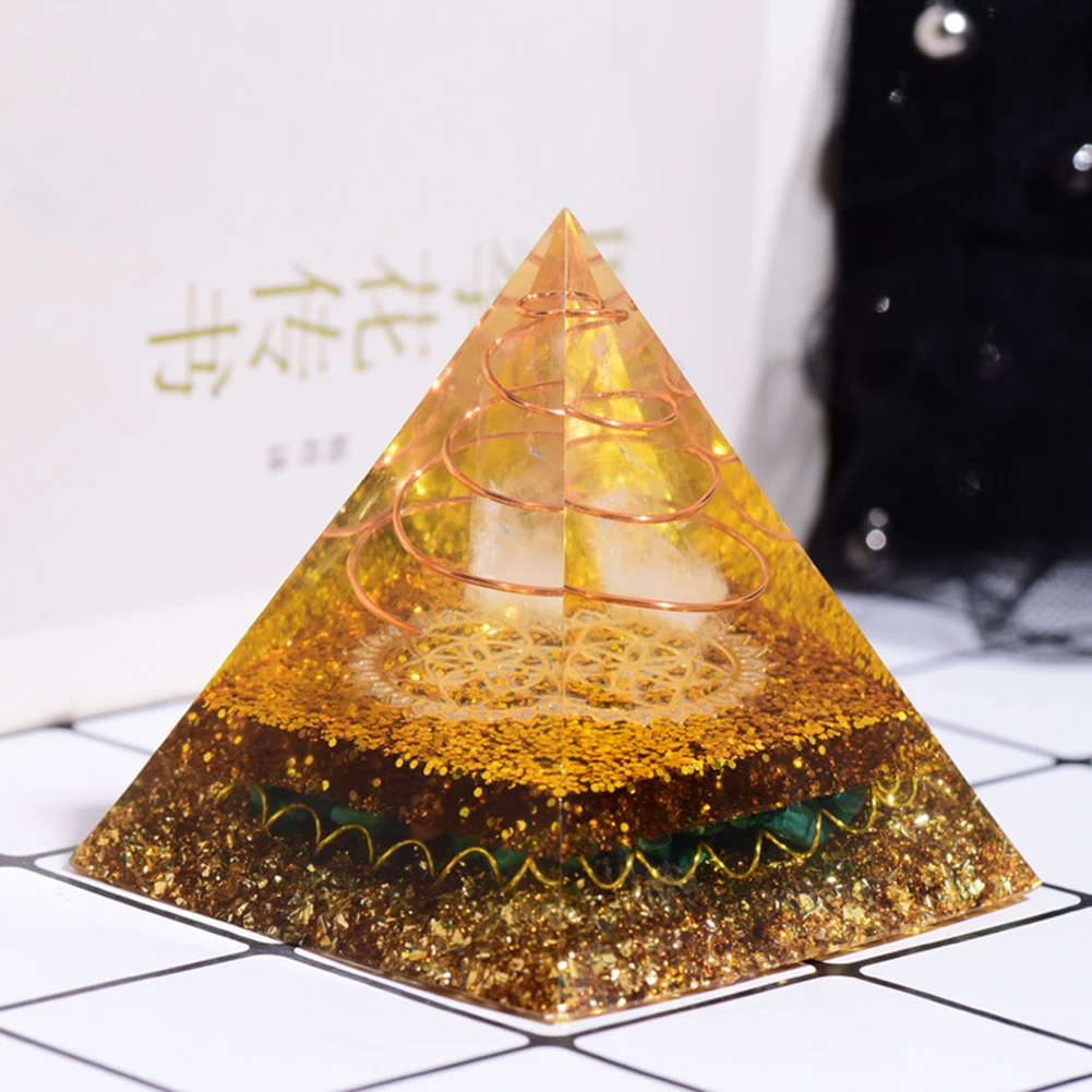 

Orgone Pyramid Amethyst Peridot Healing Crystal Energy Orgonite Pyramide Emf Protection Meditation Tool Quartz Home Decor Crafts