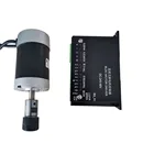 Бесщеточный двигатель постоянного тока 200 Вт, постоянный ток 0 - 48 В, резьбовой фрезерный электродвигатель шпинделя с ЧПУ + Драйвер шагового двигателя 48 В постоянного тока для гравировального станка с ЧПУ