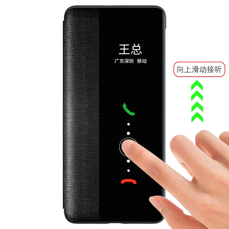 

Huawei P30 Pro Genuine Leather Case Vpower Luxury Smart View Window Leather Flip Cases For Huawei P30 / P30 Pro Phone Covers