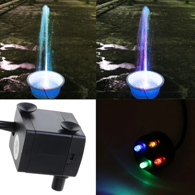 

2020 New AC 220V 3W Submersible Water Pump LED Aquarium Fountain Fish Pond Tank EU Plug