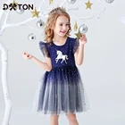 DXTONОдежда для девочек; Новинка 2020 года; Летние платья принцессы с рукавами-крылышками; Детское платье с единорогом; Вечерние платья для девочек; Одежда для детей; От 3 до 8 лет