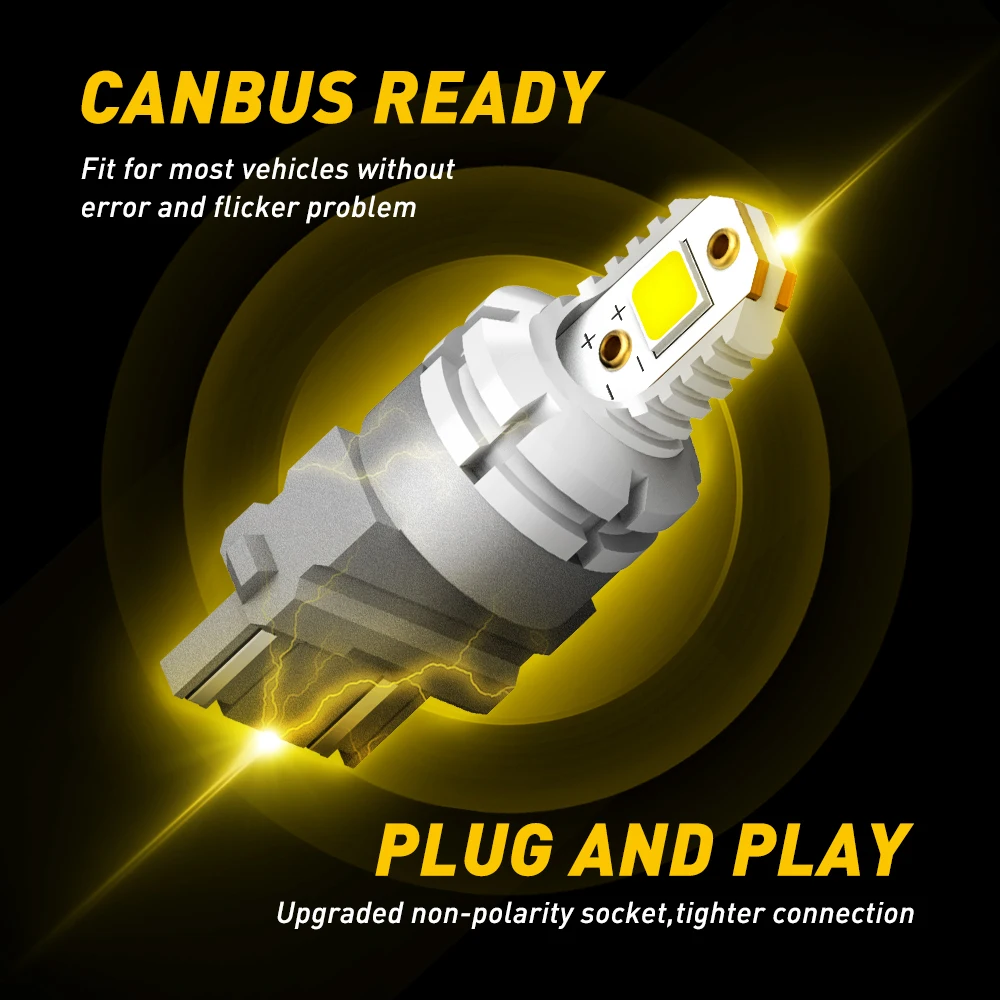 Нет Hyper Flash 3157 3156 светодиодный Canbus T25 PY27W PY27/7 Вт Автомобильный светильник 5050 SMD