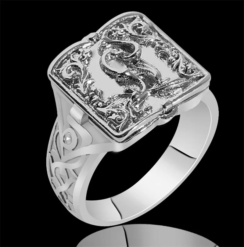 New hot sale European and American style carved open cap pattern ring men's ring rings for men