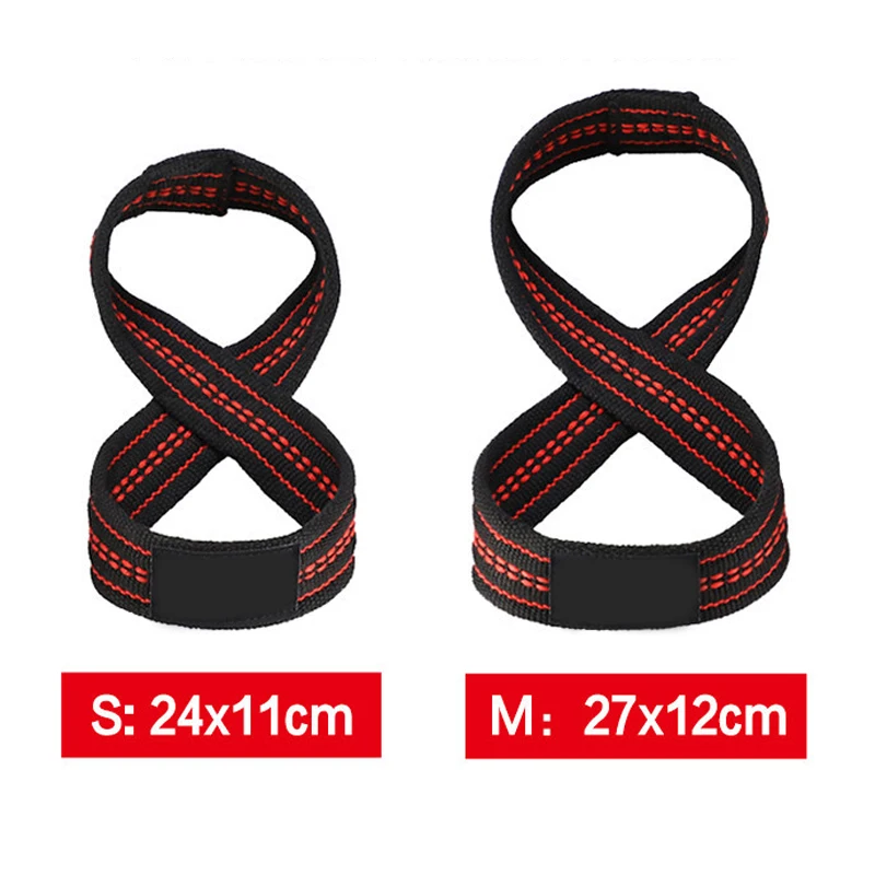 HOT 2pcs Figure 8 Weight Lifting Straps Deadlift Wrist Strap Pull-ups Support Gym Training Belt HV99 | Спорт и развлечения