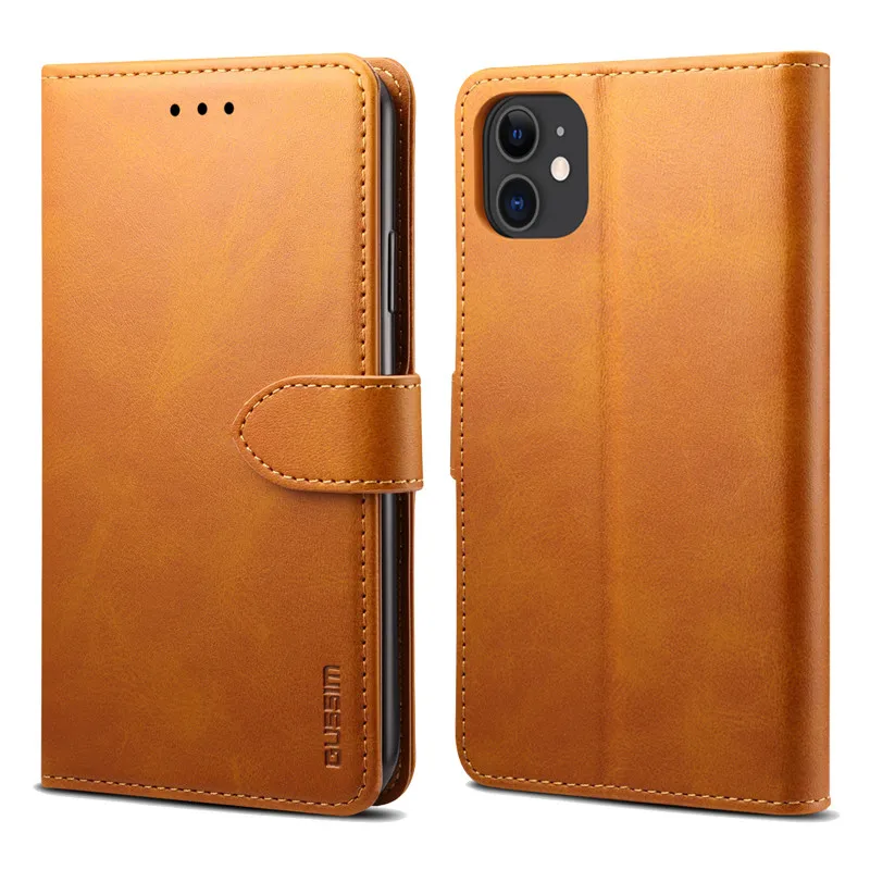 Brown Кожаный чехол для iPhone 11 Pro Max XS Max XR X 8 7 6 6S Plus откидной Чехол-бумажник для samsung S10 S9 S8 Plus S10E Note 10 9 8 чехол s - Цвет: Brown