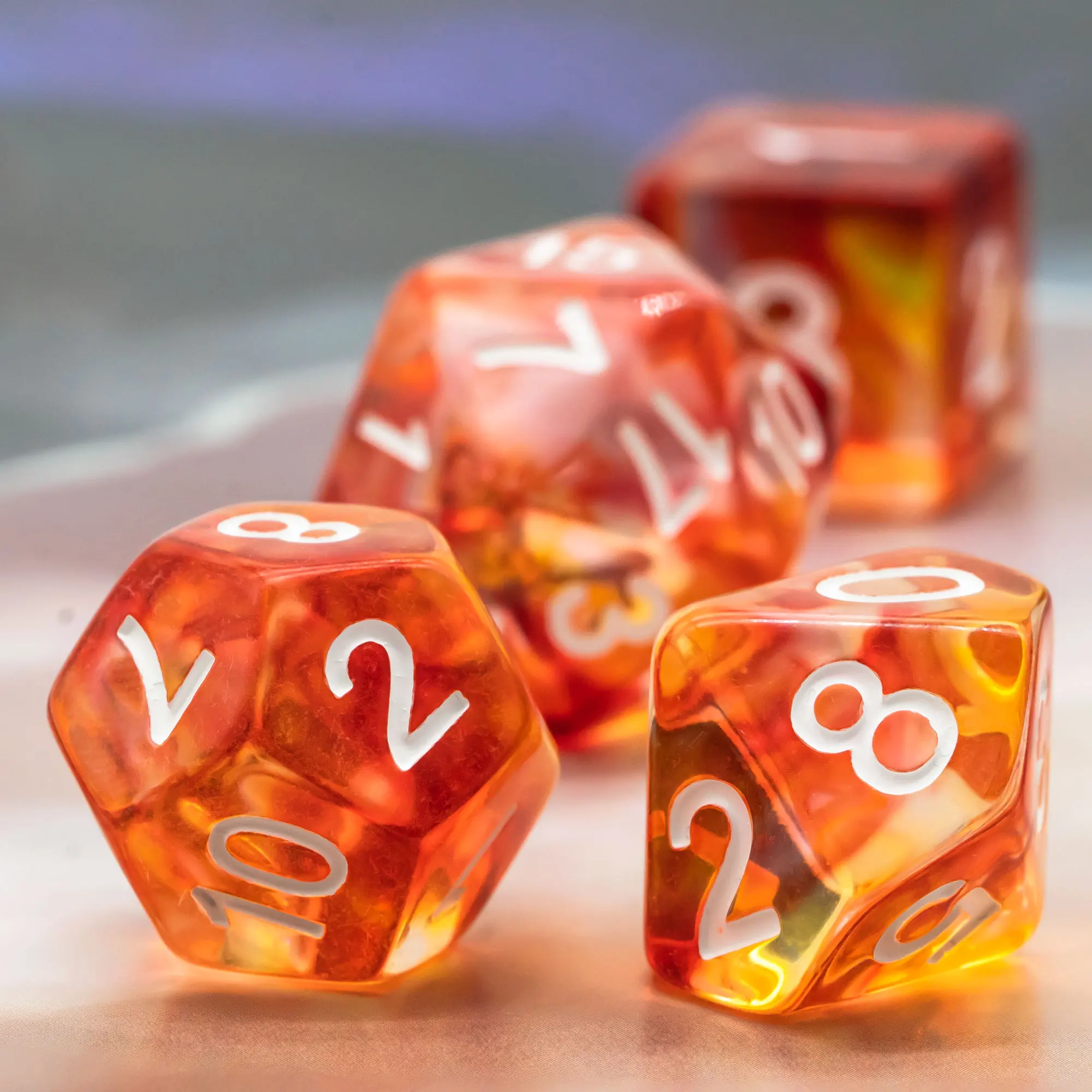 Poludie 7Pcs/Set New Dice Set D4~D20 Imitation Coloured Glaze Polyhedral RPG for Role-Playing Board Game ​MTG D&ampD - купить по