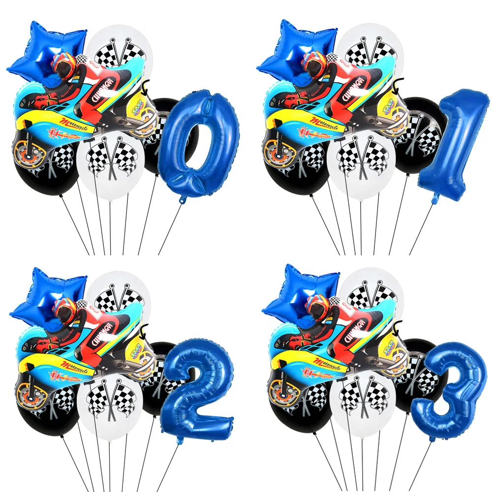 

Racing Flag Balloons Black White Checkered Race Car ballons Theme Birthday Party Decor Motorcycle Ballons Kids Toy globos