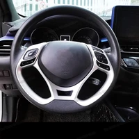 lsrtw2017 car steering wheel trim button frame cover chrome for toyota c hr 2018 2019 2020 2021 chr accessories auto styling