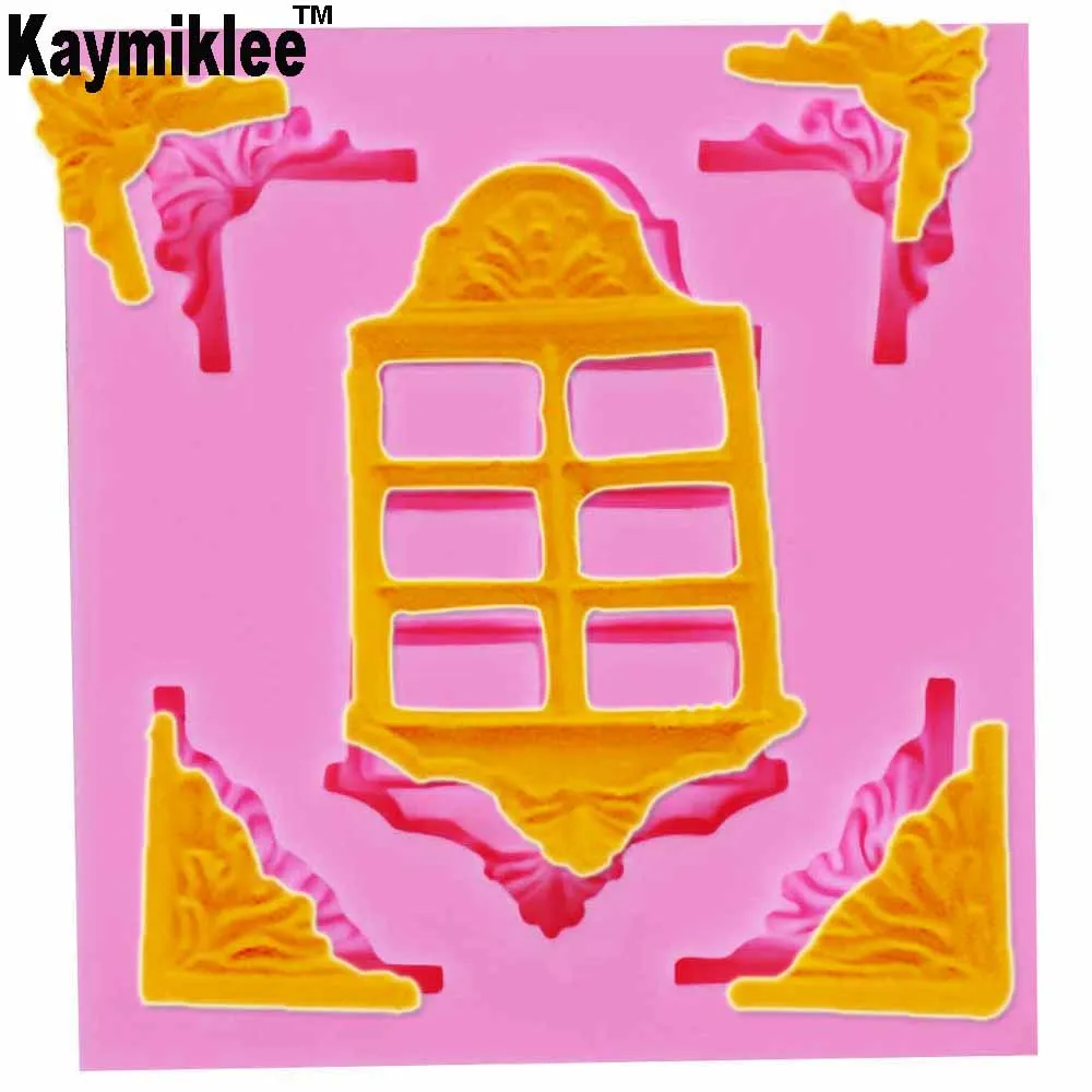 

Kaymiklee M835 Retro Relief Flower Frame Fondant Mold Gift Chocolate Cake Jelly Pudding Decorating Mold Silicone Baking Tools
