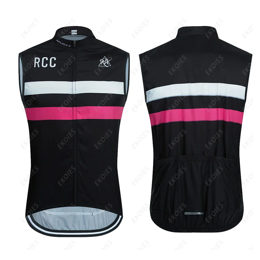 

2021 RCC Sports Team Reflective Cycling Vest Windproof MTB Road Bike Bicycle Sleeveless Vest Lightweight Waterproof Bike Vest