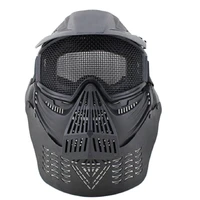 outdoor sports full face protection steel wire mask real person cs equipment tactical equipment neck protection for sun shading