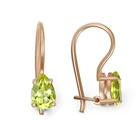 Серьги из красного золота с хризолитами NEWGOLD проба 585