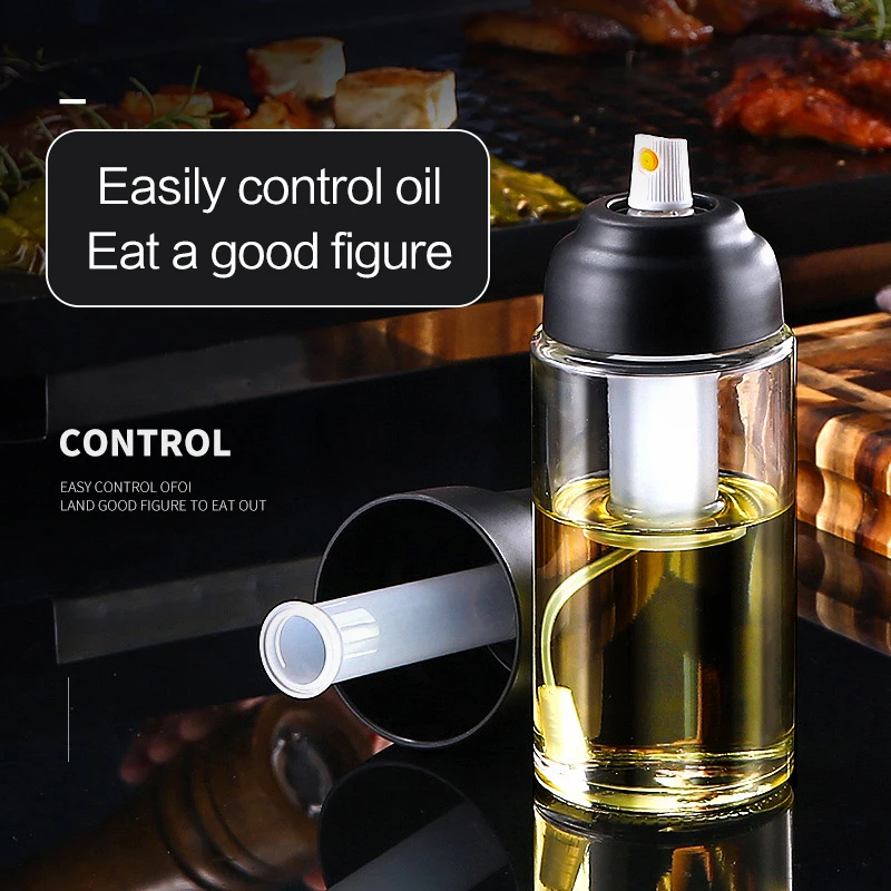 

Glass Storage Container Kitchen Seasoning Cooking Oil Press Spray Bottle Home Outdoor Barbecue Kitchen Accessories