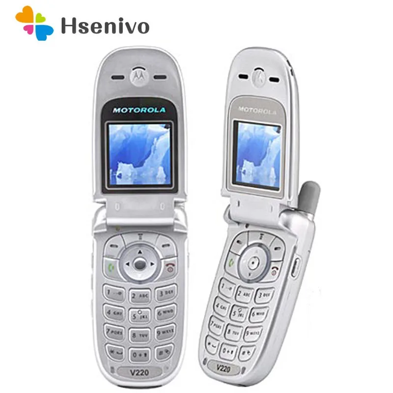 Motorola V220 Восстановленный Оригинальный разблокированный флип 128x128 пикселей 860 мАч