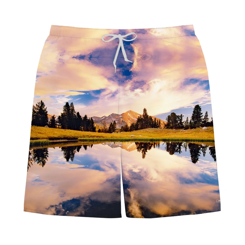 

2020 Summer Men's Beach Shorts 3D Printed Fashion Streetwear Short Pants Sports Swimwear Short Trunks Male Casual Board Shorts