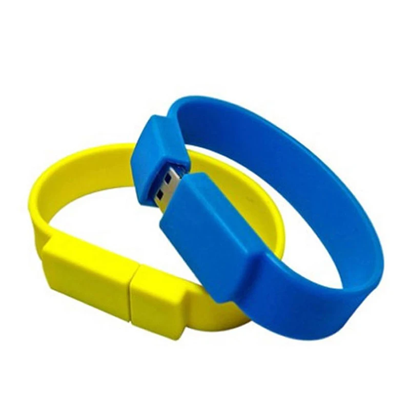 100 штук без логотипа силикагель браслет USB оболочка им подходит для запястья