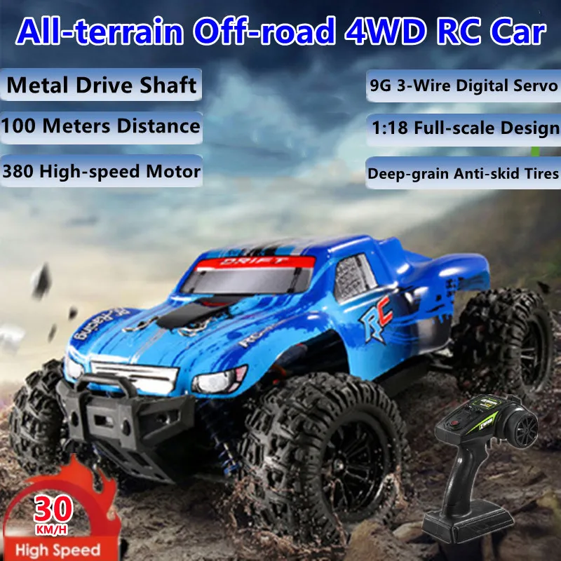 

4WD High Speed Desert Drift 2.4G Remote Control Buggy 30KM/H 100M All-terrain Off-road Independent Shock Absorber RC Racing Car