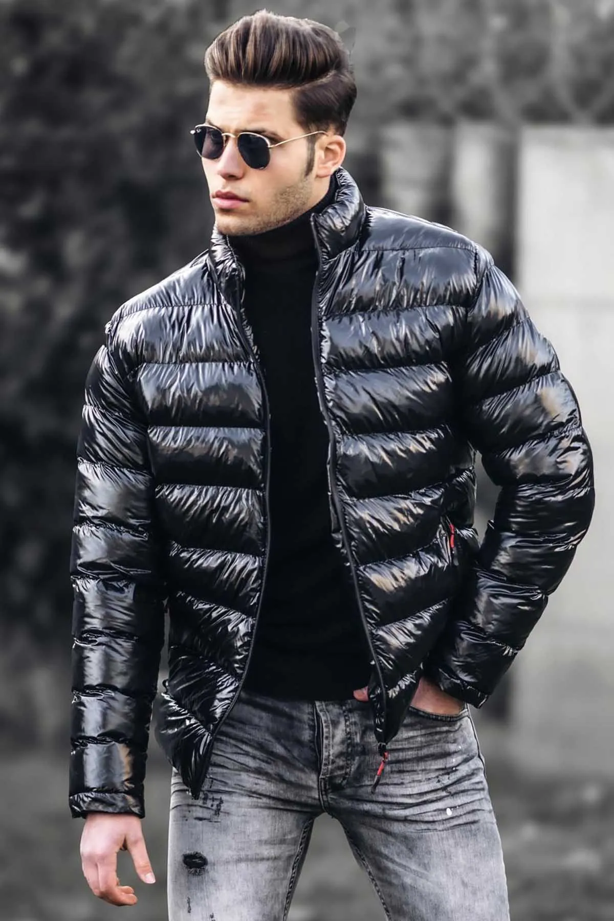 

ZOGAA Men's Duck Down Leather Jacket Men's Lambskin Leather Jacket Winter 2021 Warm Down Coat With Detachable Sheepskin Collar