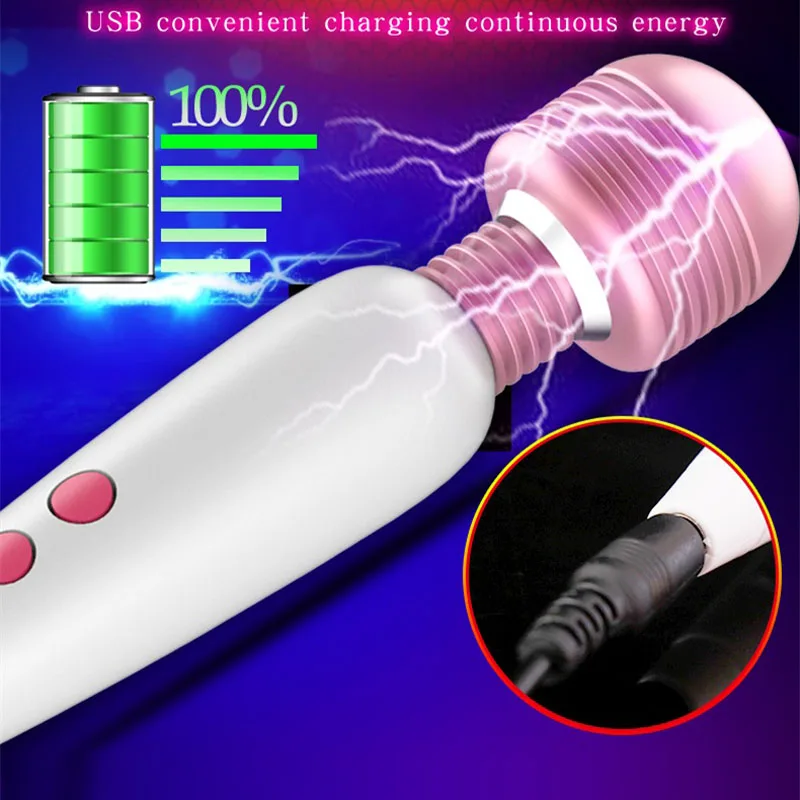 12 Скоростей USB фаллоимитатор вибратор волшебная палочка Стимулятор клитора