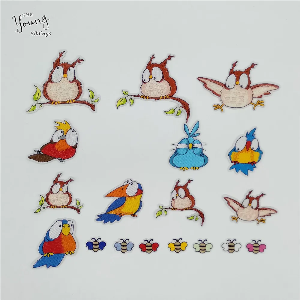 Новое поступление термоплавкий клей мультфильм птица пчела патч Вышивка утюгом
