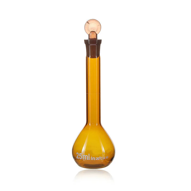 Glass Volumetric Flask Brown Container Bottle Amber With Plug 1 2 5 10 20 25 50 100mL Grade A Quality / PK | Канцтовары для офиса
