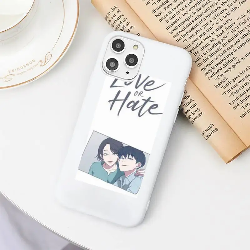 

Love or Hate Boy Phone Case Candy Color White for iPhone 11 pro XS MAX 8 7 6 6S Plus X 5S SE 2020 XR