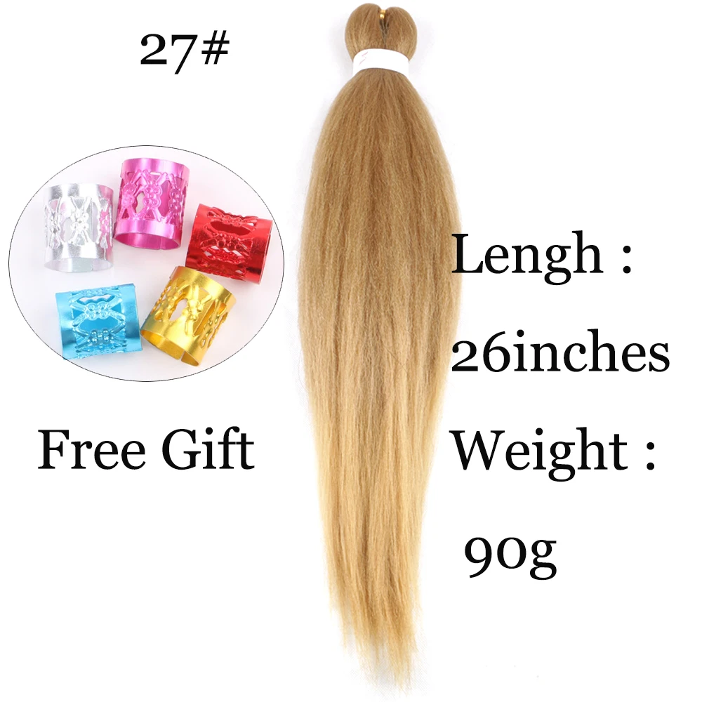 Предварительно растягивающиеся плетеные волосы Омбре Джамбо блонд