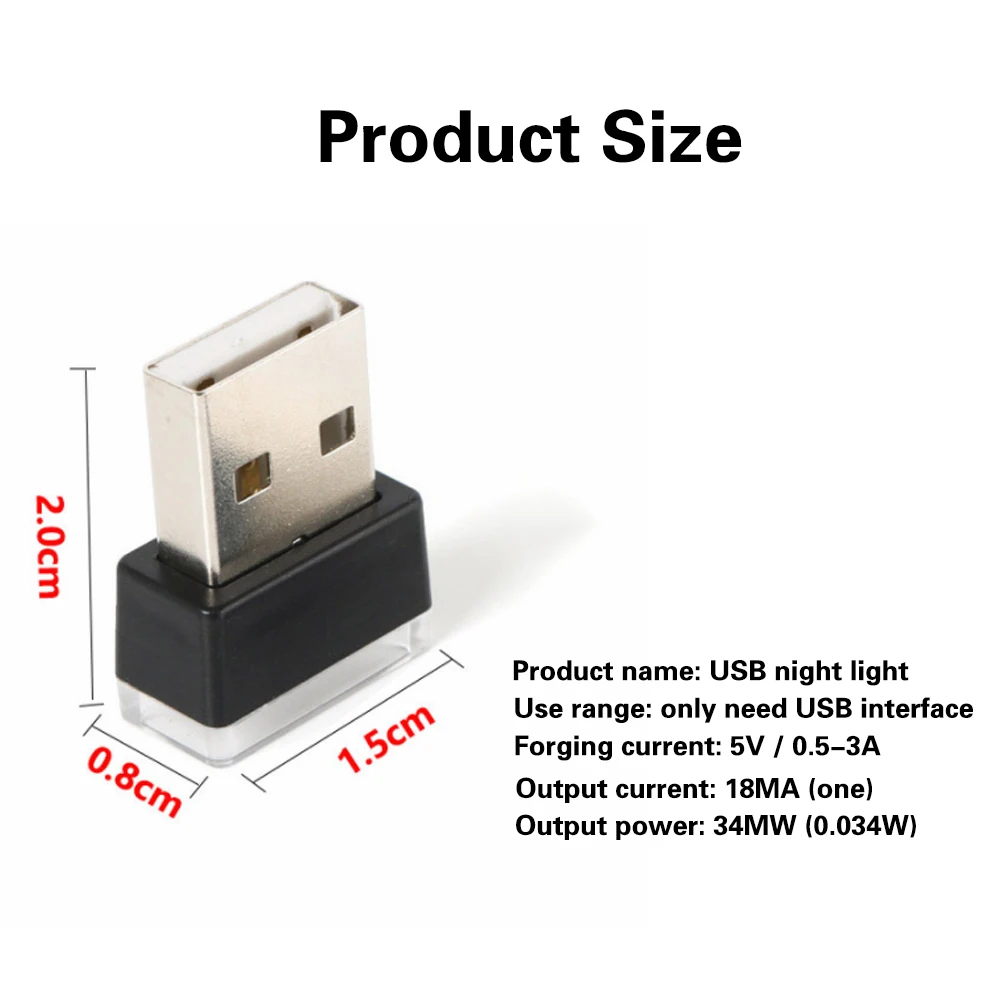 KEIN 1 шт. USB мини-атмосфера светодиодный светильник лампы Интерьер автомобиля Usb