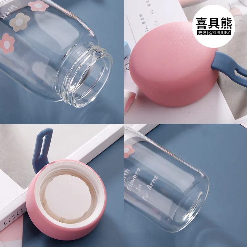 Милый цветок двухслойная прозрачная стеклянная высокотемпературная стойкая