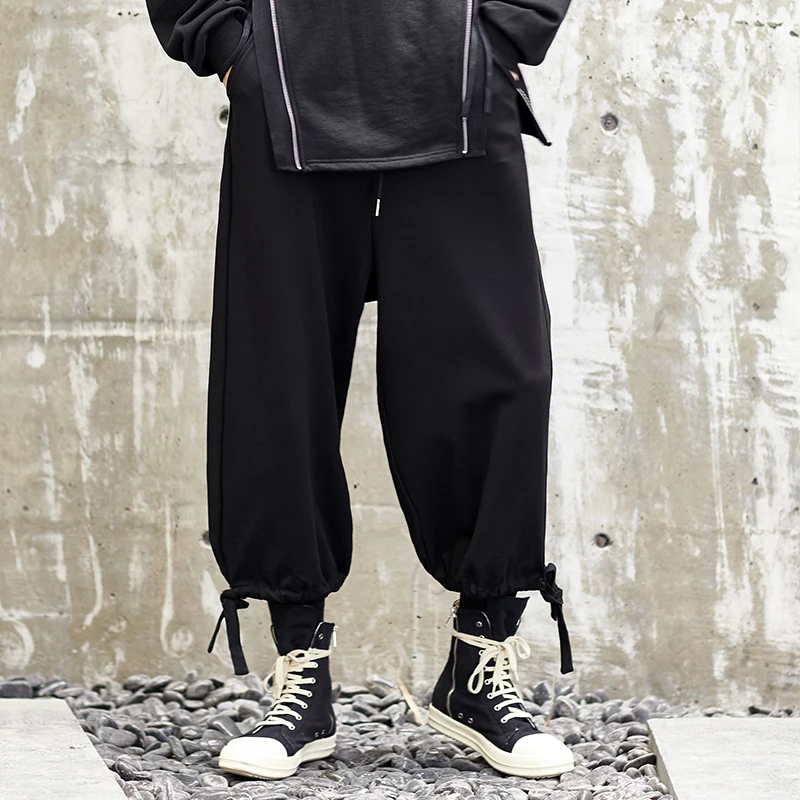 Мужские брюки шаровары свободные широкие в японском стиле панк хип