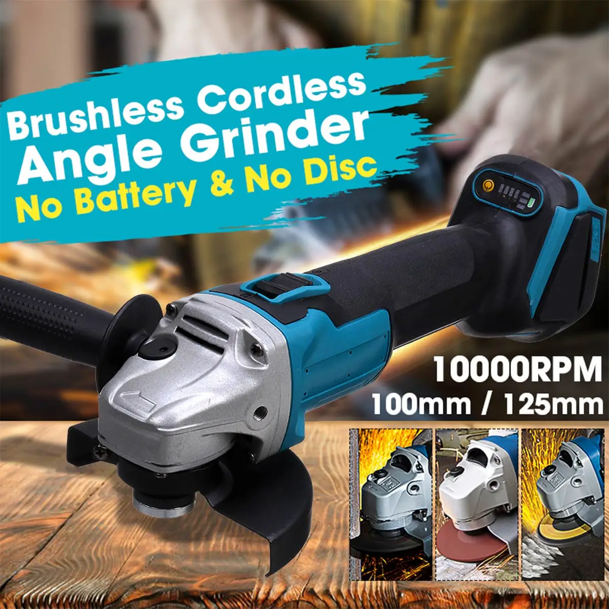 

100/125mm Variable Speed Brushless Cordless Angle Grinder Electric Grinding Machine For Makita 18V Battery Without Battery