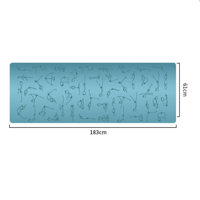 

1830x680x4.5mm PU Yoga Pose Mat with Position Line Non Slip Carpet Mat for Beginner Environmental Fitness Gymnastics Mat