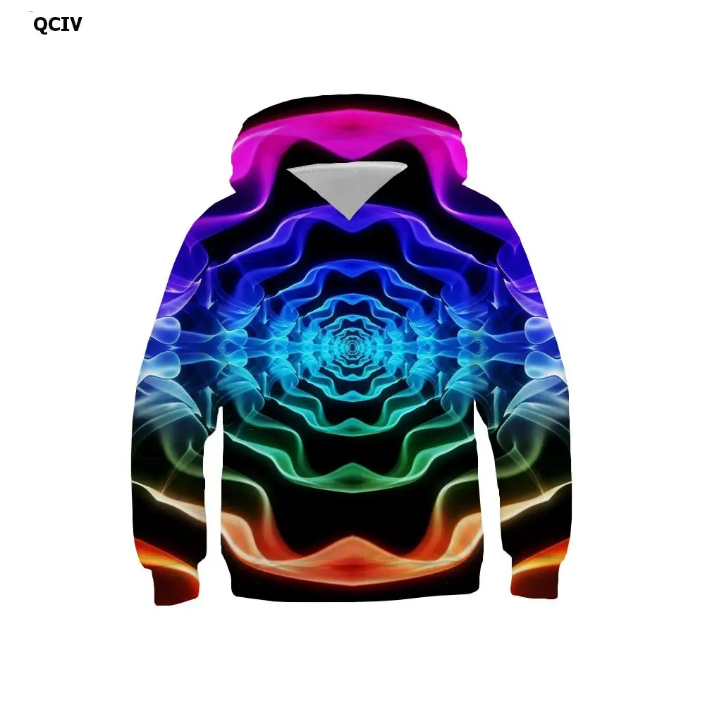 

QCIV 3d Hoodies Colorful Sweatshirts boy Dizziness Hooded Casual Rainbow Hoody Anime Psychedelic 3d Printed Unisex Funny Autumn