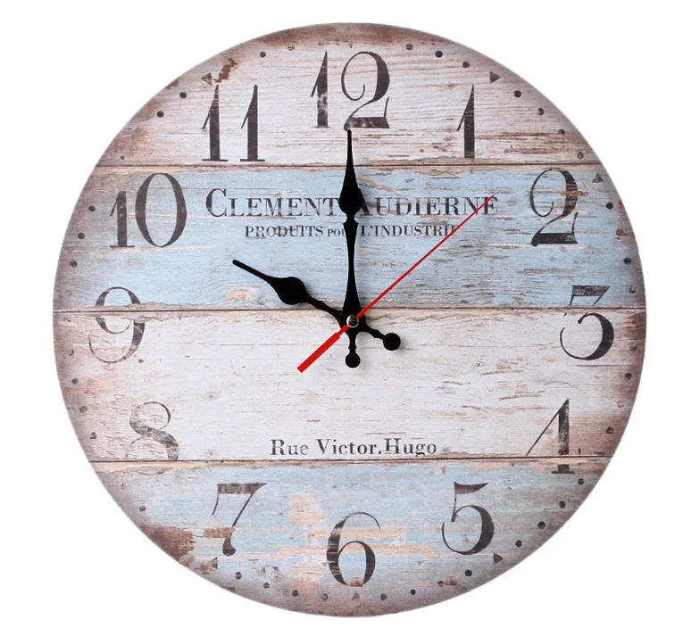 

Creative Round Wall Clock Wood Mechanism Silent Digital Wall Clock Modern Design Reloj Mural Decorativo Home Clock BZ50WC