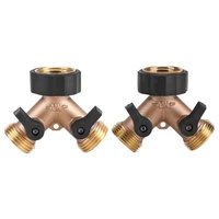 hose connector brass water tap adapter 2 way y shape 34 hose connector for garden irrigation useu plug