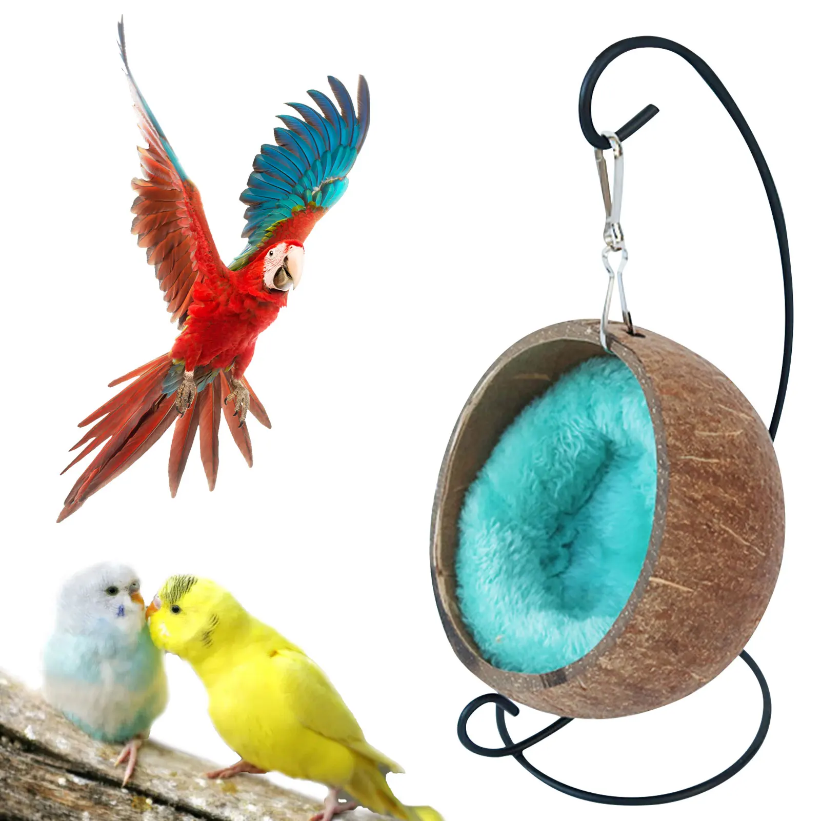 

Hamster Hammock Iron Garden Hammock Parrot Hanging Basket Small Pet Bed Woven Nest Cradle NEW