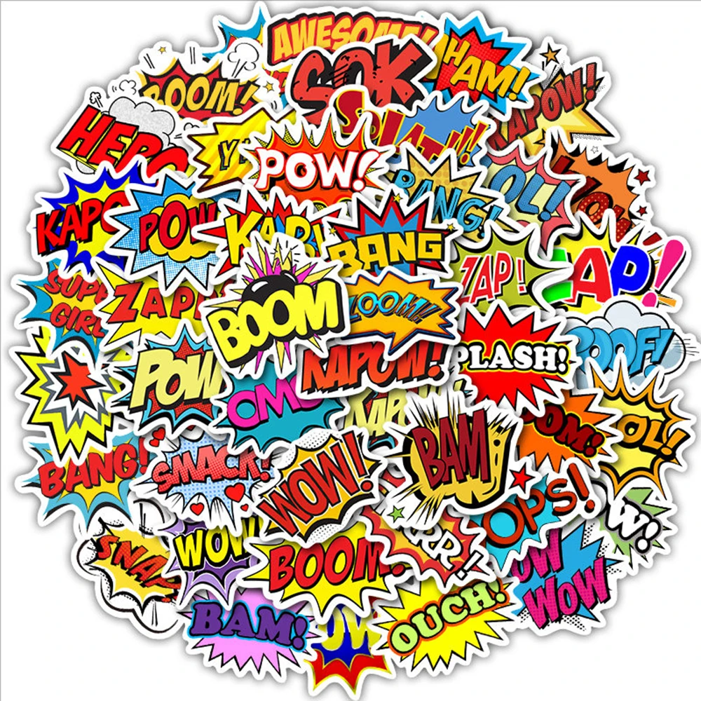 

50pcs Waterproof Colorful Stickers Letter Skateboard Suitcase Guitar Luggage Laptop Sticker Kid Classic Toy