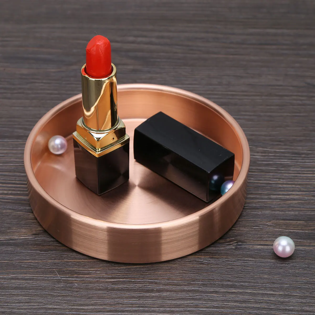 Золотой металлический лоток круглые латунные лотки для хранения органайзер