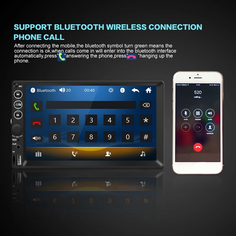 

Car Radio 7inch HD MP5 Player Press Sn Digital Display Bluetooth Multimedia Car Backup Monitor USB 2Din Auto Radio