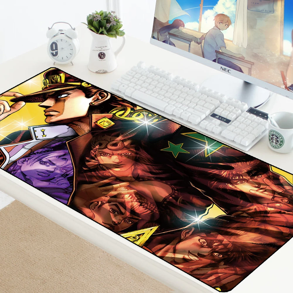 Jojo причудливые Приключения большой игровой коврик для мышки с аниме игровой компьютерный коврик для мыши Противоскользящий натуральный каучук игровая клавиатура Коврик для мыши xl