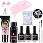 Набор полигелей для ногтей, 15 мл, 6 Вт, УФ светильник для ногтей для быстрого наращивания ногтей, полуперманентный Гель-лак для маникюра, набор инструментов