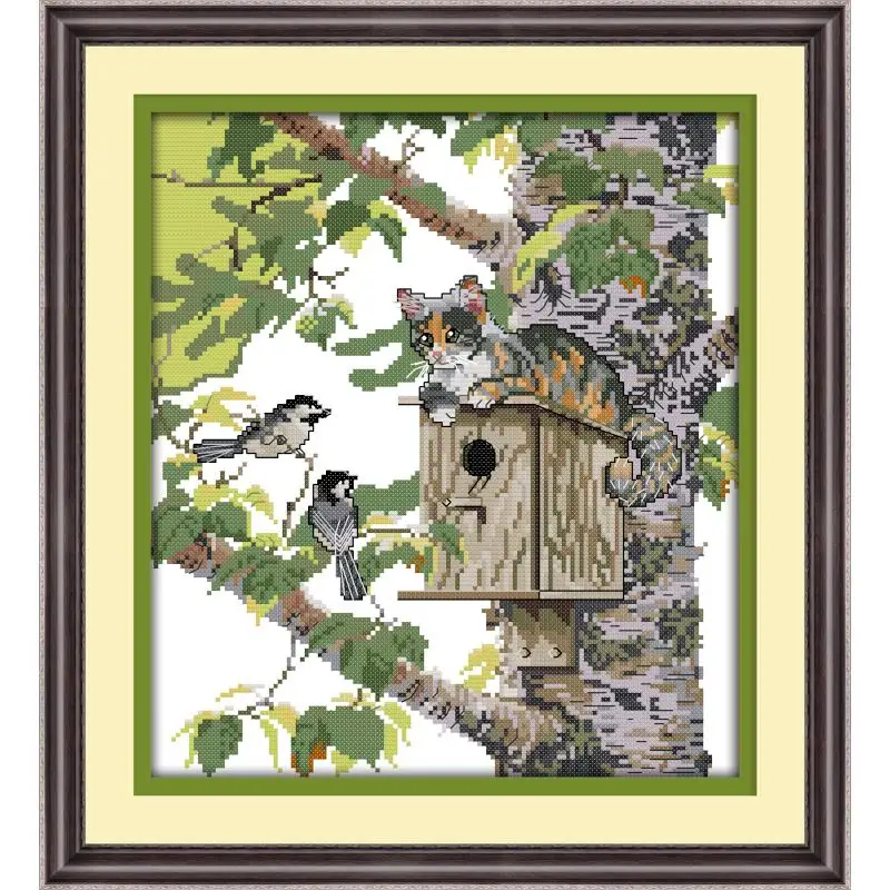 Набор для вышивки с птицами и кошками Joy Sunday крестиком картины рукоделия 11 14CT