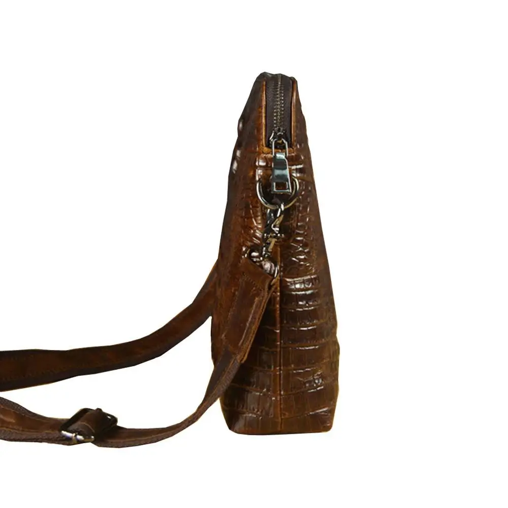 Новинка мужская кожаная винтажная сумка-мессенджер через плечо с узором под