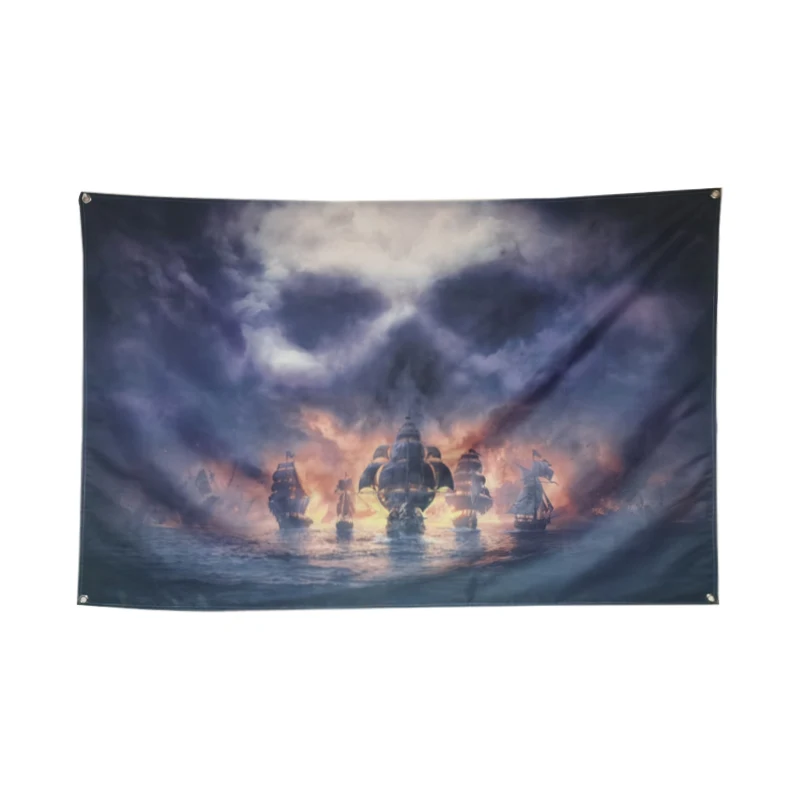 Военный корабль боевой парусная лодка морской флаг баннер из полиэстера 144*96 см