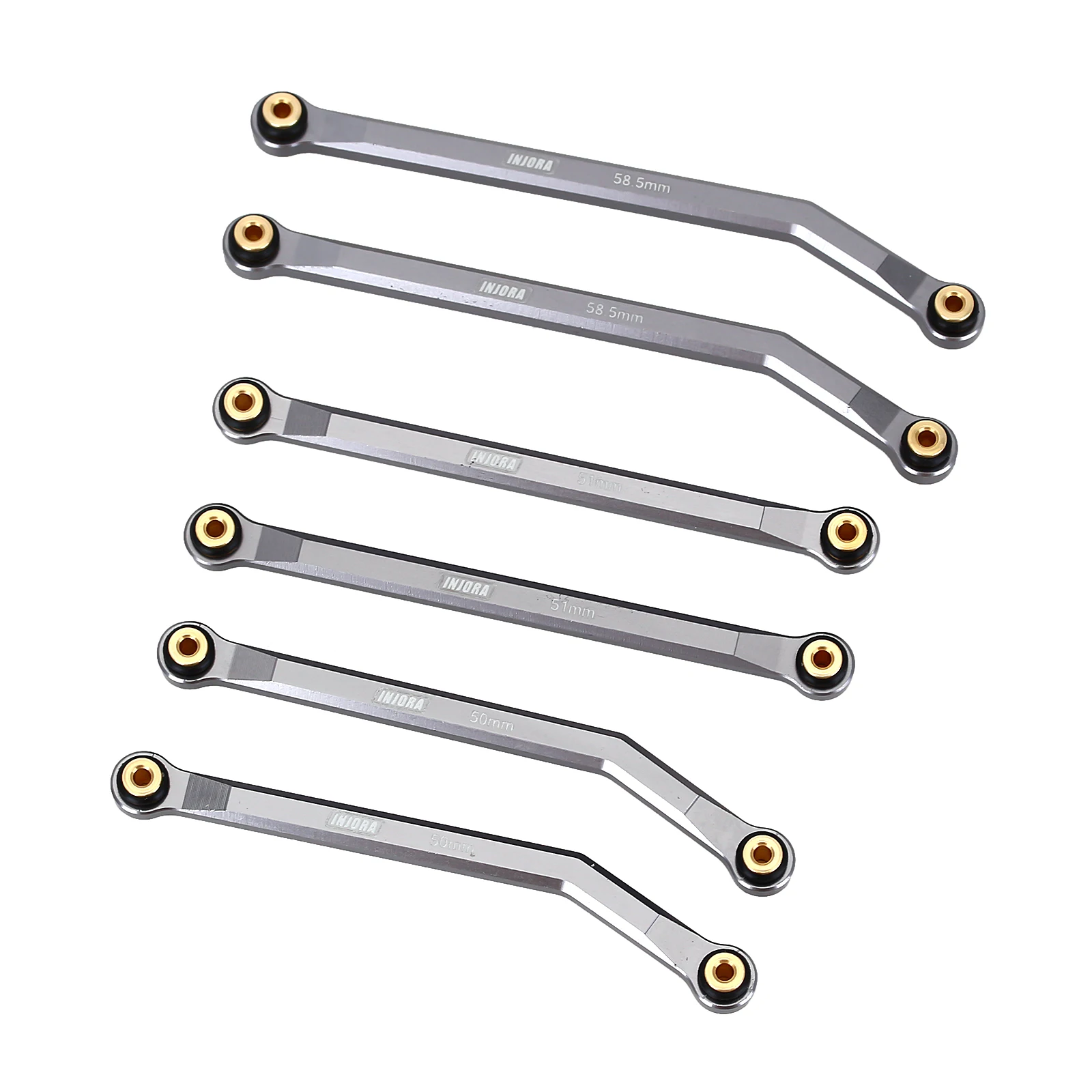 CNC anodizado de alta distancia, enlaces de chasis gris/rojo para 1/24 RC Crawler LWB 133,7mm Axial SCX24 AXI00001 C10 AXI00002 JEEP JLU-3