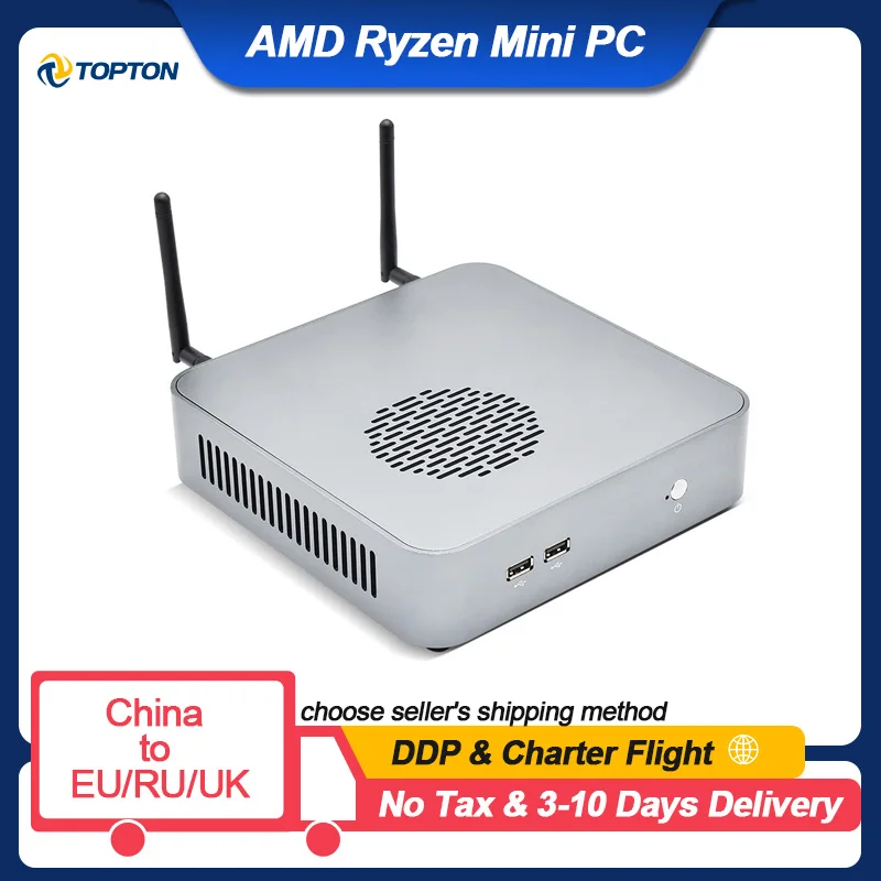 Мини-ПК TOPTON Ryzen 7 4800H 8 ядер 16 потоков Nuc игровой компьютер M.2 PCIE Windows 11 Pro HTPC 3*4K HDMI2.0 DP