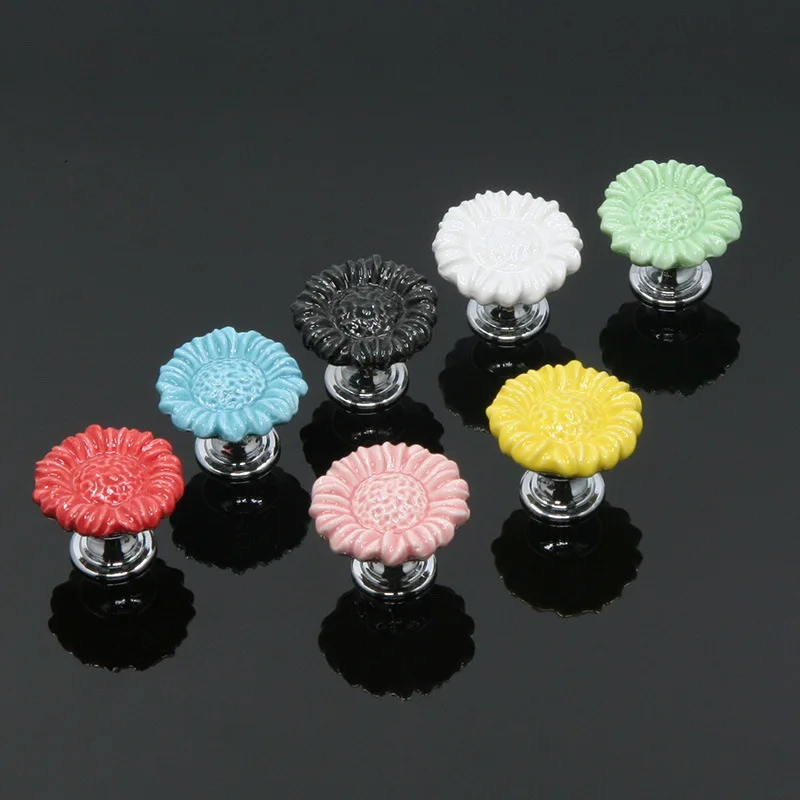 Керамические ручки с хризантемами для ящиков дверные шкафа детской комнаты