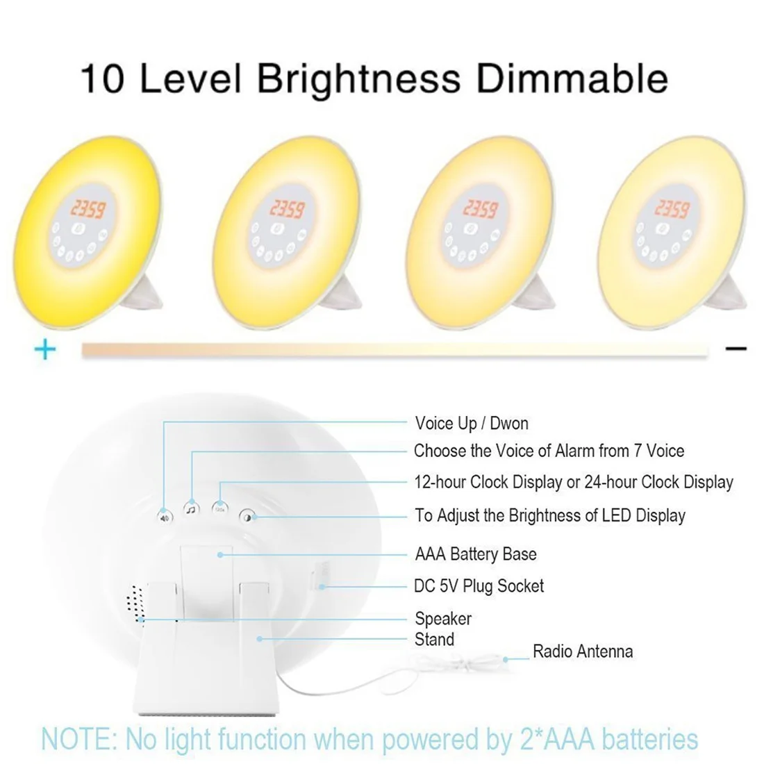 Цифровой будильник Настольная светодиодсветодиодный лампа для пробуждения