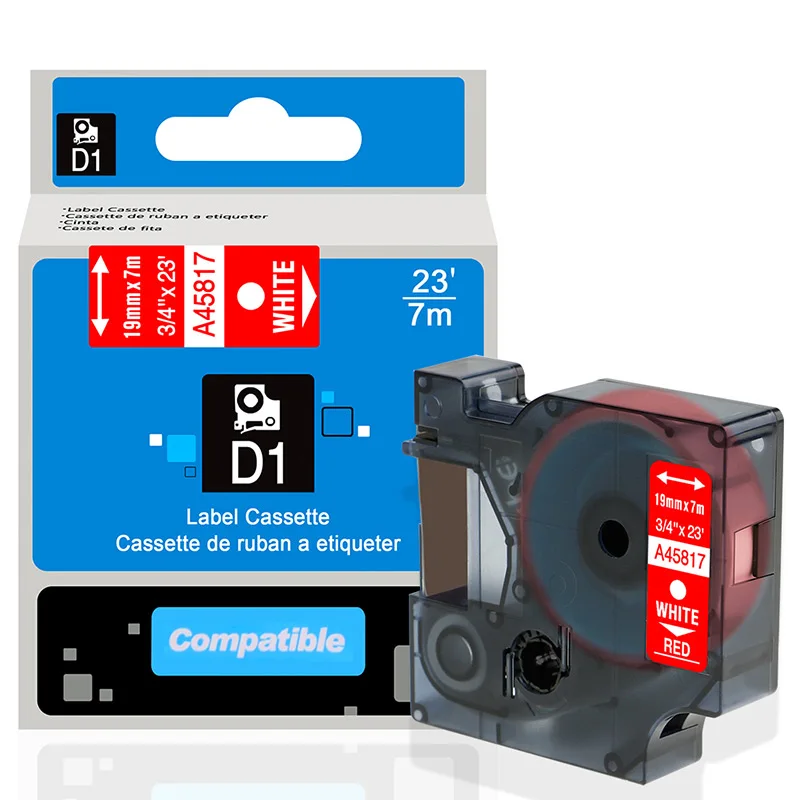 A45817 Labelife 1 шт. 45800 45803 19 мм DYMO D1 Стандартный ярлык совместимый для Dymo LabelManager 300 350 400 420P 450 этикетировщик - Цвет: A45817